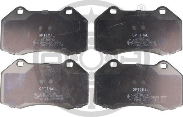 Optimal BP-12474 - Комплект спирачно феродо, дискови спирачки vvparts.bg