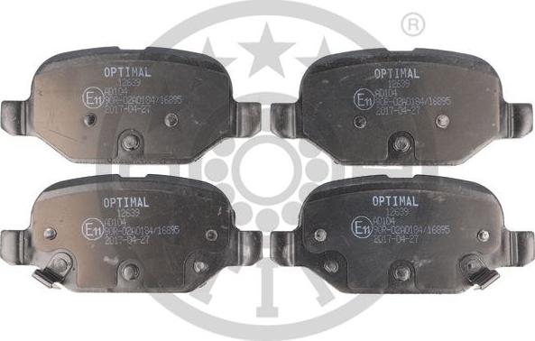 Optimal BP-12639 - Комплект спирачно феродо, дискови спирачки vvparts.bg