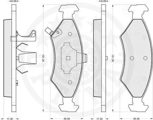 Optimal 12068 - Комплект спирачно феродо, дискови спирачки vvparts.bg