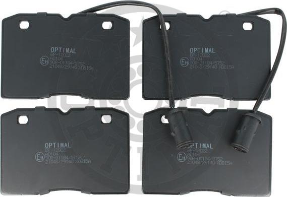 Optimal BP-12022 - Комплект спирачно феродо, дискови спирачки vvparts.bg