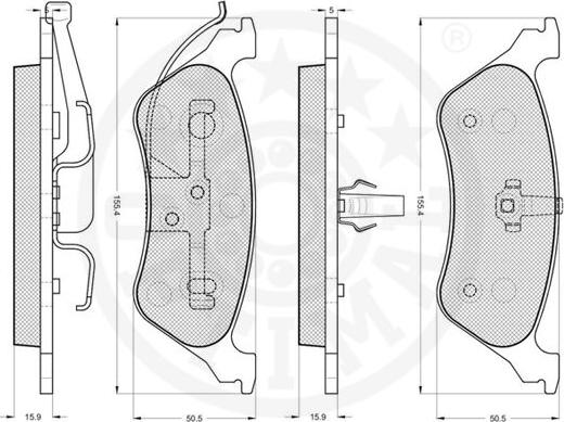 Optimal 12153 - Комплект спирачно феродо, дискови спирачки vvparts.bg