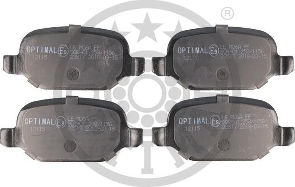 Optimal BP-12115 - Комплект спирачно феродо, дискови спирачки vvparts.bg
