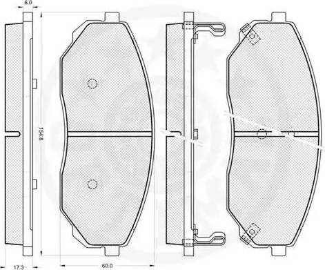 Optimal 12184 - Комплект спирачно феродо, дискови спирачки vvparts.bg