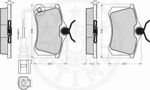 Optimal 12175 - Комплект спирачно феродо, дискови спирачки vvparts.bg