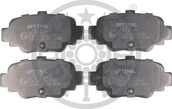 Optimal 12330 - Комплект спирачно феродо, дискови спирачки vvparts.bg