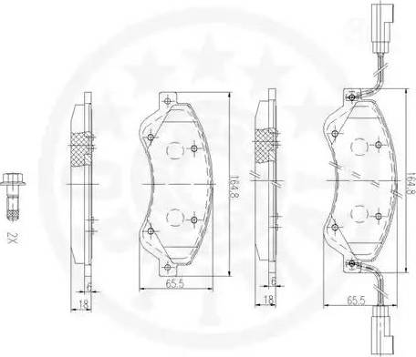 Optimal 12338 - Комплект спирачно феродо, дискови спирачки vvparts.bg