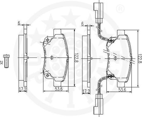 Optimal 12298 - Комплект спирачно феродо, дискови спирачки vvparts.bg