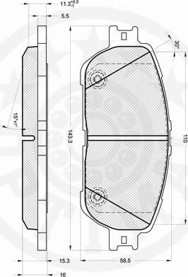 Optimal 12255 - Комплект спирачно феродо, дискови спирачки vvparts.bg