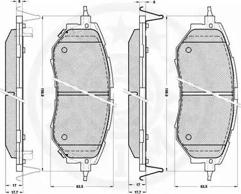 Optimal 12256 - Комплект спирачно феродо, дискови спирачки vvparts.bg