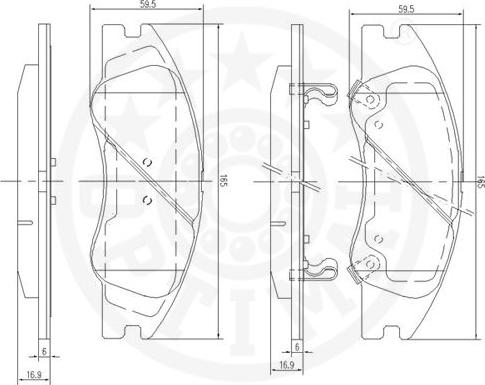 Optimal 12260 - Комплект спирачно феродо, дискови спирачки vvparts.bg