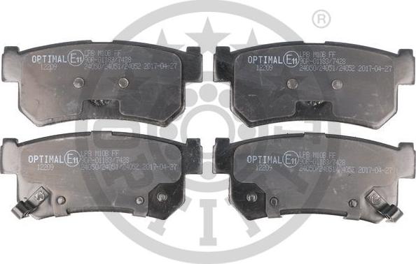 Optimal BP-12209 - Комплект спирачно феродо, дискови спирачки vvparts.bg