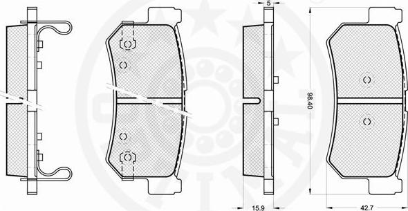 Optimal 12209 - Комплект спирачно феродо, дискови спирачки vvparts.bg