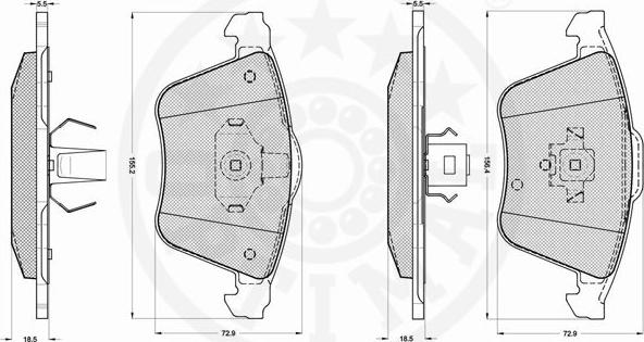 Optimal 12222 - Комплект спирачно феродо, дискови спирачки vvparts.bg