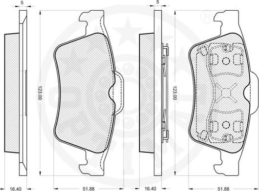 Optimal 84200 - Комплект спирачно феродо, дискови спирачки vvparts.bg