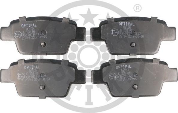 Optimal BP-86100 - Комплект спирачно феродо, дискови спирачки vvparts.bg