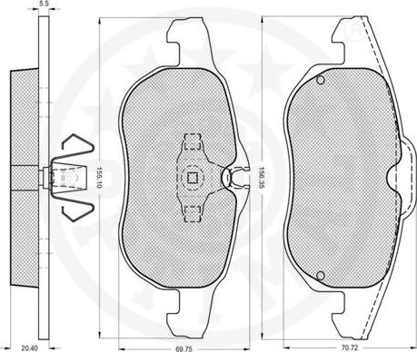 Optimal 88800 - Комплект спирачно феродо, дискови спирачки vvparts.bg