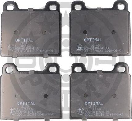 Optimal BP-02110 - Комплект спирачно феродо, дискови спирачки vvparts.bg