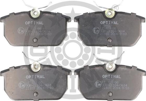 Optimal BP-09460 - Комплект спирачно феродо, дискови спирачки vvparts.bg