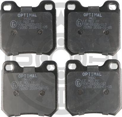 Optimal BP-09480 - Комплект спирачно феродо, дискови спирачки vvparts.bg