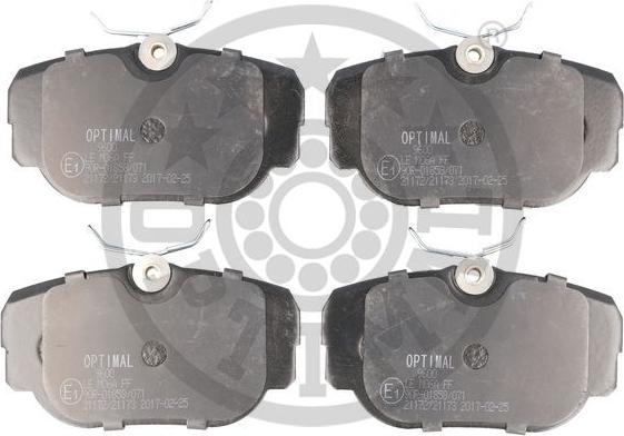 Optimal BP-09600 - Комплект спирачно феродо, дискови спирачки vvparts.bg