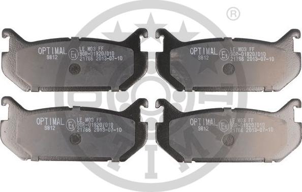 Optimal BP-09812 - Комплект спирачно феродо, дискови спирачки vvparts.bg