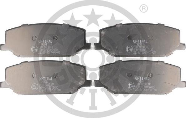 Optimal BP-09394 - Комплект спирачно феродо, дискови спирачки vvparts.bg