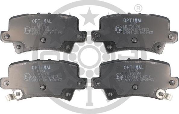 Optimal BP-12490 - Комплект спирачно феродо, дискови спирачки vvparts.bg