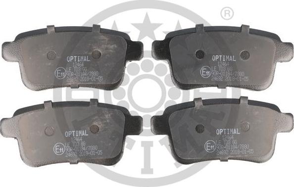 Optimal BP-12464 - Комплект спирачно феродо, дискови спирачки vvparts.bg