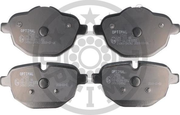 Optimal BP-12548 - Комплект спирачно феродо, дискови спирачки vvparts.bg