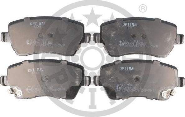 Optimal BP-12567 - Комплект спирачно феродо, дискови спирачки vvparts.bg