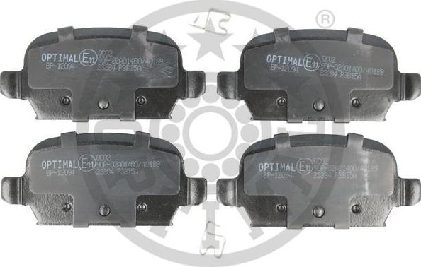 Optimal BP-12094 - Комплект спирачно феродо, дискови спирачки vvparts.bg