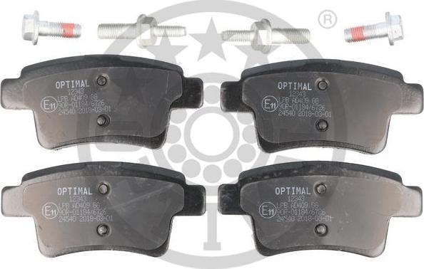 Optimal BP-12343 - Комплект спирачно феродо, дискови спирачки vvparts.bg