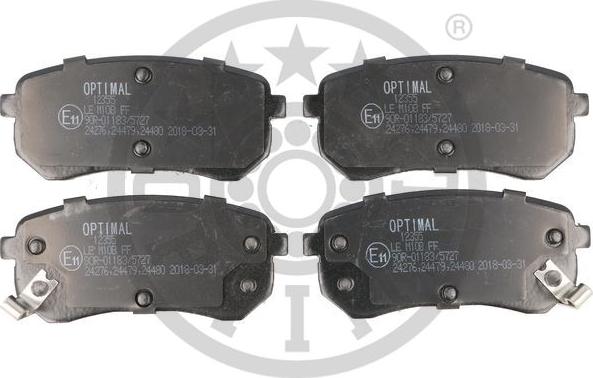 Optimal BP-12355 - Комплект спирачно феродо, дискови спирачки vvparts.bg