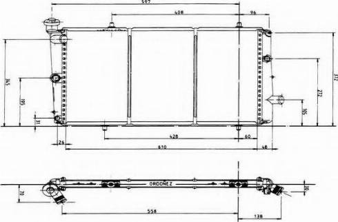 Ordonez 1020286809 - Радиатор, охлаждане на двигателя vvparts.bg