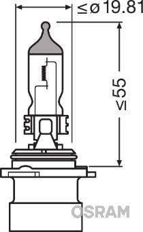 Osram 9006XS - Крушка с нагреваема жичка, фар за дълги светлини vvparts.bg