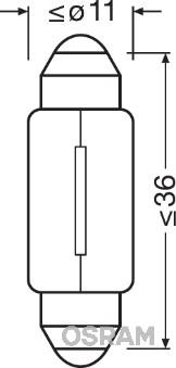 Osram 6461 - Крушка с нагреваема жичка, светлини купе vvparts.bg