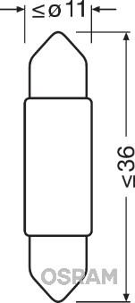 Osram 6436CW-01B - Крушка с нагреваема жичка, светлини купе vvparts.bg