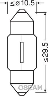 Osram 6438 - Крушка с нагреваема жичка, светлини купе vvparts.bg