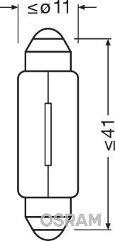 Osram 6424 - Крушка с нагреваема жичка, светлини купе vvparts.bg