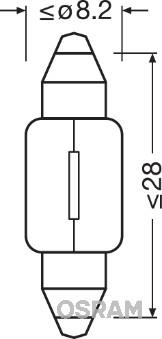 Osram 6428 - Крушка с нагреваема жичка, светлини купе vvparts.bg