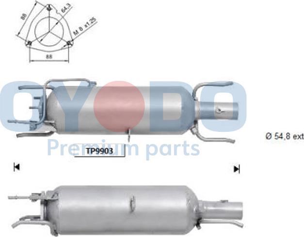 Oyodo 20N0020-OYO - Филтър за сажди / твърди частици, изпускателна система vvparts.bg