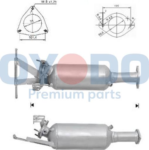 Oyodo 20N0072-OYO - Филтър за сажди / твърди частици, изпускателна система vvparts.bg