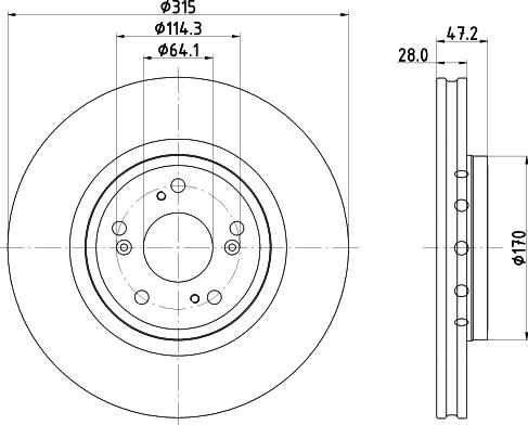 Pagid 55833 - Спирачен диск vvparts.bg