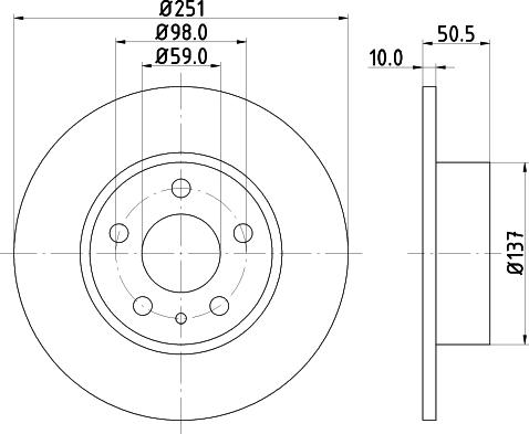Pagid 51804 - Спирачен диск vvparts.bg