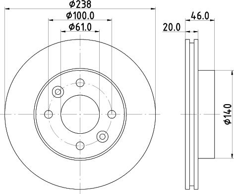 Pagid 52825 - Спирачен диск vvparts.bg