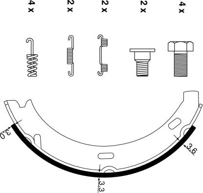 Pagid H9440 - Комплект спирачна челюст, ръчна спирачка vvparts.bg