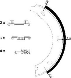 Pagid H9165 - Комплект спирачна челюст, ръчна спирачка vvparts.bg