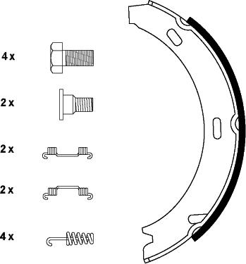 Pagid H8740 - Комплект спирачна челюст, ръчна спирачка vvparts.bg