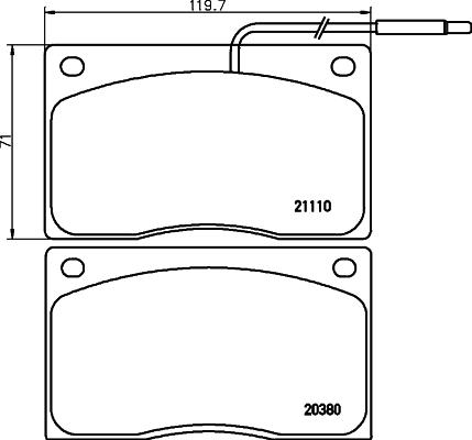 Pagid T0210 - Комплект спирачно феродо, дискови спирачки vvparts.bg