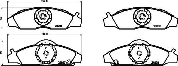 Pagid T1408 - Комплект спирачно феродо, дискови спирачки vvparts.bg